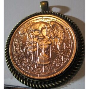 Tempus Fugit-Time Flies-Fine Copper Ultra High Relief Round/Pendant